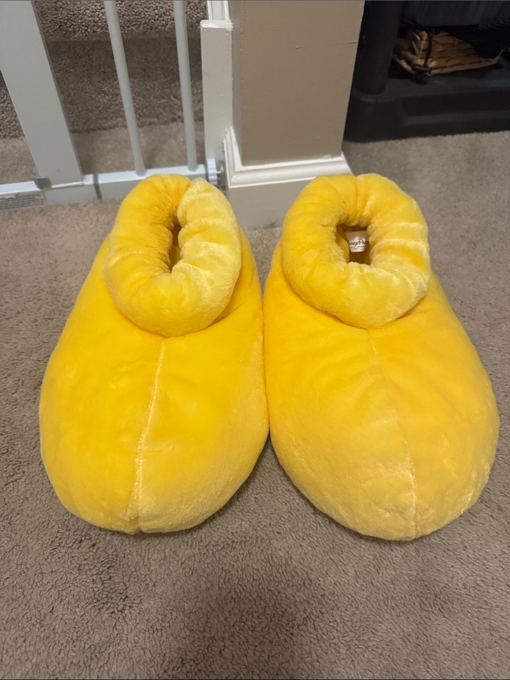 Mickey Mouse Plush Yellow Slip-On Slippers size large